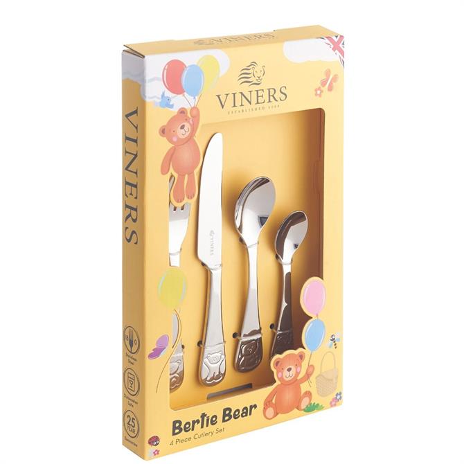 Viners Bertie Bear 4 Piece Stainless Steel Cutlery Set